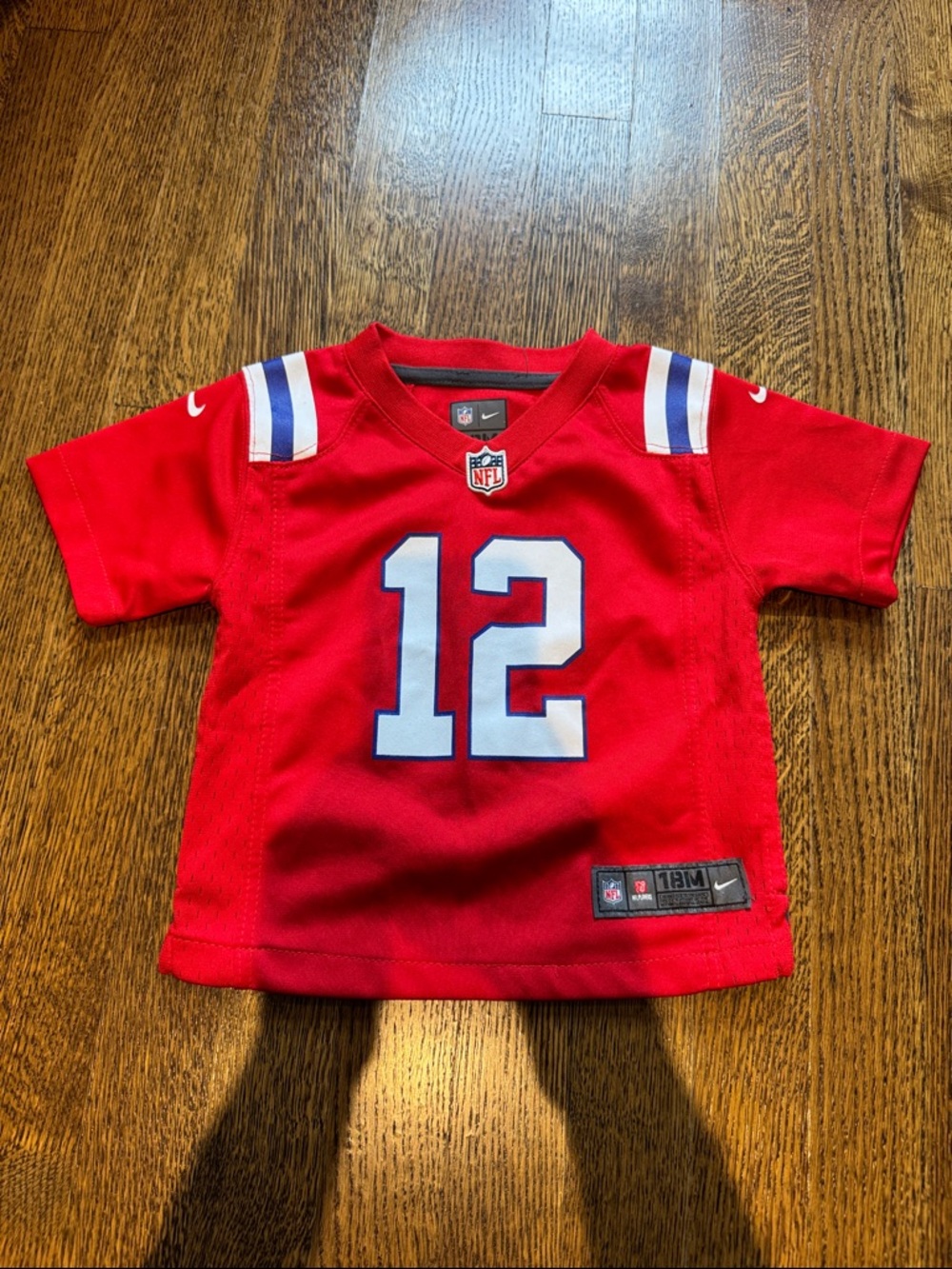 NFL Red Kids' #12 Football Jersey with White & Blue Accents